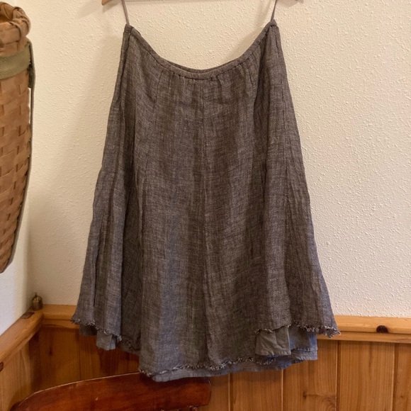 EILEEN FISHER linen swing skirt cotton lining, size M - Picture 1 of 5
